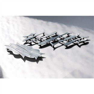 Alessi DUL03 PESCHER Salvamanteles Extensible Acero Inoxidable 18/10 Elegante