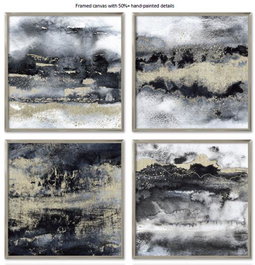 DKD Home Decor Cuadro Lienzo PS 79x79 Abstracto Pack de 4