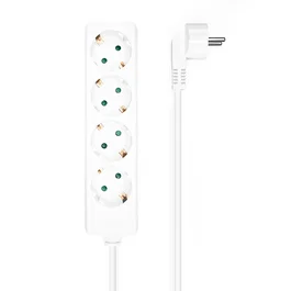 Aisens Regleta de 4 Tomas con Cable de 1,4 m, Blanco