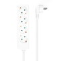 AISENS Regleta de 4 Tomas Blanca con Cable de 1,4m