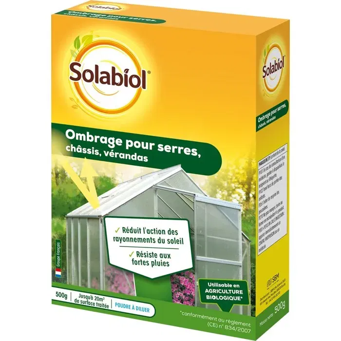 Solabiol Sombra para Invernaderos SOS500 Reductor de Luz al 60% - 500g Neto para Invernaderos, Cámaras Frías y Conservatorios Solabiol Sombra para Invernaderos SOS500 Reductor de Luz al 60% - 500g Neto para Invernaderos, Cámaras Frías y Conservatorios