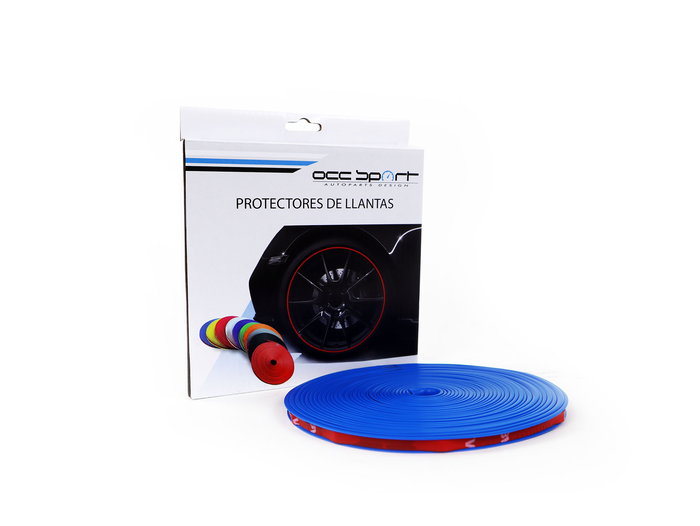 OCC Motorsport Protector de Llantas Azul, 600 x 2 cm, para evitar arañazos en bordillos, Ref. OCCDEC013