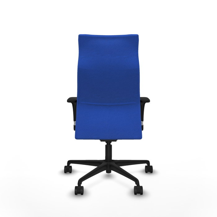 PIQUERAS Y CRESPO Sillón Albacete con mecanismo Sincro, tela azul y base de nailon