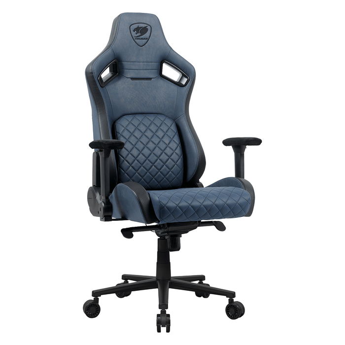 Cougar Silla Gaming Defensor S Navy Blue F Silla para videojuegos universal, 150 kg, Asiento acolchado, Respaldo tapizado, Color Azul y Negro