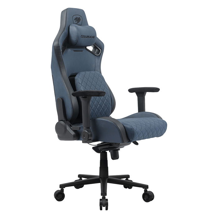 Cougar Silla Gaming Defensor S Navy Blue F Silla para videojuegos universal, 150 kg, Asiento acolchado, Respaldo tapizado, Color Azul y Negro