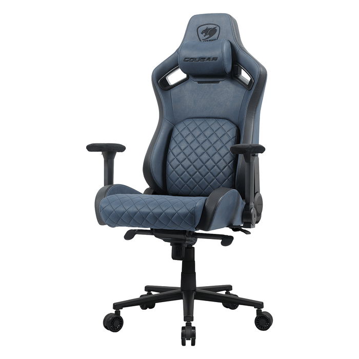 Cougar Silla Gaming Defensor S Navy Blue F Silla para videojuegos universal, 150 kg, Asiento acolchado, Respaldo tapizado, Color Azul y Negro