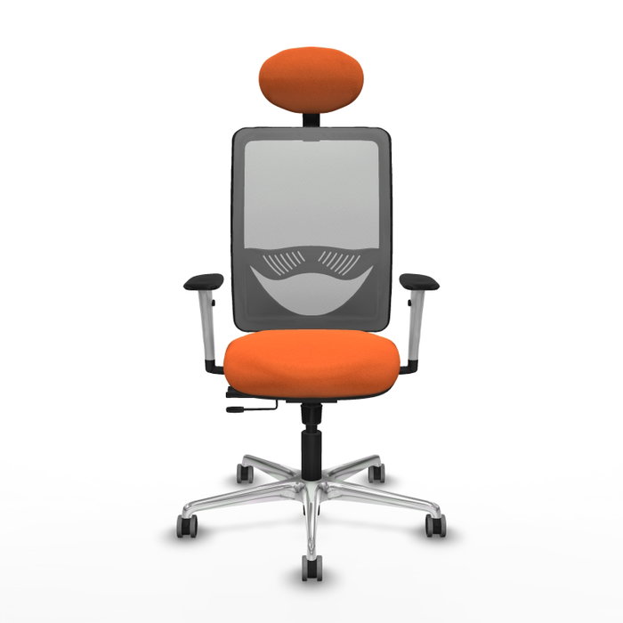 PIQUERAS Y CRESPO Silla de oficina Zulema con mecanismo Sincro/Traslack, Tela Naranja y Malla Gris PIQUERAS Y CRESPO Silla de oficina Zulema con mecanismo Sincro/Traslack, Tela Naranja y Malla Gris
