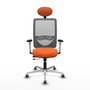 PIQUERAS Y CRESPO Silla de oficina Zulema con mecanismo Sincro/Traslack, Tela Naranja y Malla Gris
