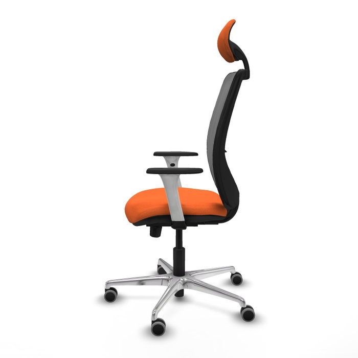 PIQUERAS Y CRESPO Silla de oficina Zulema con mecanismo Sincro/Traslack, Tela Naranja y Malla Gris PIQUERAS Y CRESPO Silla de oficina Zulema con mecanismo Sincro/Traslack, Tela Naranja y Malla Gris