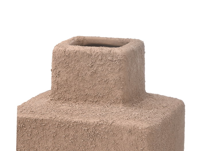 Giftdecor - Set de 3 Jarrones Terra de Cerámica, Cuadrados, Colores Surtidos (Beige, Marrón, Negro), 29x11x21.5 cm (Set de 4)