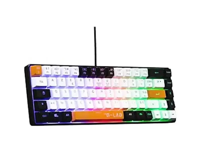 The G-Lab Teclado Gaming KEYZ-HYDRO-BKWO/SP Semimecánico RGB Inalámbrico Negro, Blanco y Naranja The G-Lab Teclado Gaming KEYZ-HYDRO-BKWO/SP Semimecánico RGB Inalámbrico Negro, Blanco y Naranja