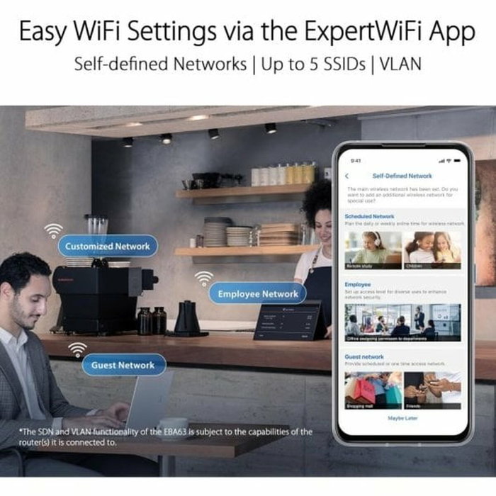 ASUS ExpertWiFi EBA63 AX3000 Dual-band PoE Blanco ASUS ExpertWiFi EBA63 AX3000 Dual-band PoE Blanco