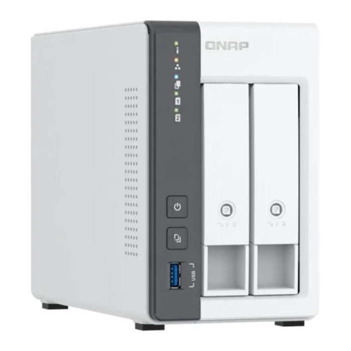 QNAP TS-216G NAS 2 Bahías ARM Cortex-A55 2.0GHz 4GB RAM 2.5GbE Almacenamiento en Red para Hogar o Oficina - Blanco