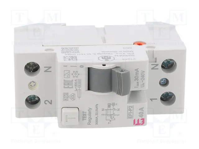 ETI POLAM EFI-P2 A 40/0.03 Interruptor Diferencial 2 Polos 40A 30mA