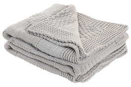 DKD Home Decor Manta de Punto para Sofá Gris Claro 130x170 cm