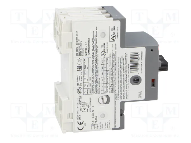 ABB MS132-6.3 Interruptor motorizado 2,2kW 208÷690VAC