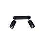 Cristalrecord Foco Sahara Arenado 2 elementos GU10 10W sin bombillas, aluminio texturizado, IP20, negro, 30x6x21 cm