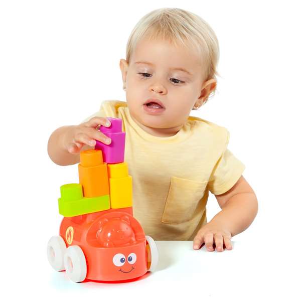 Molto Coche Actividades con 5 Bloques - Juguete Educativo de Plástico para Niños a Partir de 1 Año, Modelos Surtidos