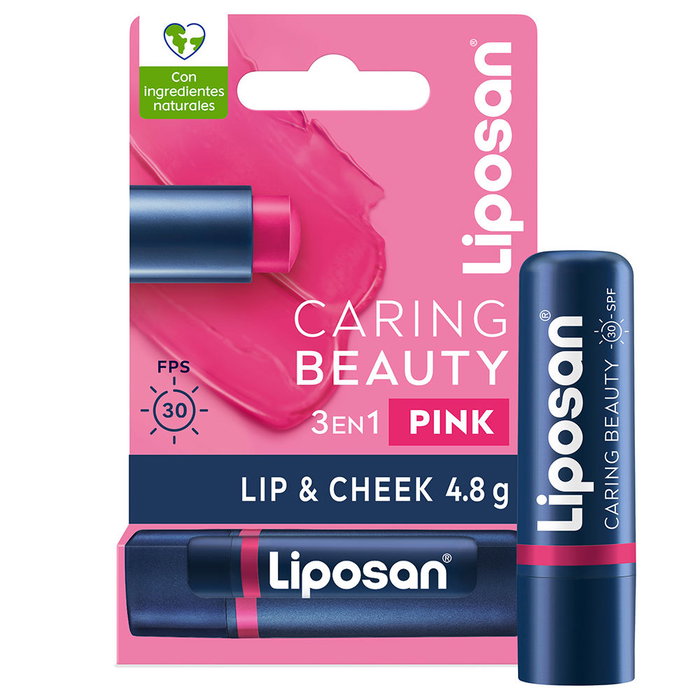 Liposan CARING BEAUTY Bálsamo Labial y Mejillas 3 en 1 #pink, 4.8 gr