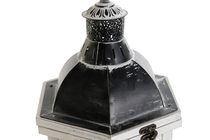 DKD Home Decor Farola Mediterraneo Blanco Gris Oscuro 17 x 39 x 19 cm