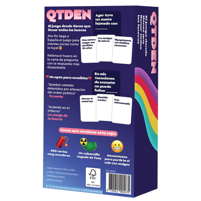 La Caja QTDEN Juego de Mesa Adulto en Español LCQT01ES - Juego de Cartas para 3 a 12 Jugadores, Duración 15-60 Minutos, Edad 16+ La Caja QTDEN Juego de Mesa Adulto en Español LCQT01ES - Juego de Cartas para 3 a 12 Jugadores, Duración 15-60 Minutos, Edad 16+