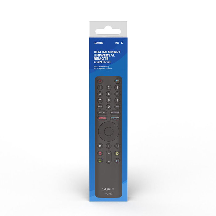 Savio Mando a distancia RC-17 para Xiaomi Smart TV, Negro
