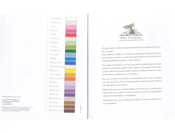 Susaeta Cuaderno de colorear animales por números 64 páginas 21,5x25 cm Susaeta Cuaderno de colorear animales por números 64 páginas 21,5x25 cm