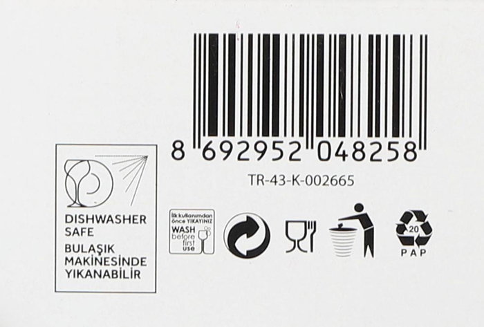 Lav Set 6 Vasos Tubo 315Cc Colección Ada Ø6x16.6cm (8 Cajas)