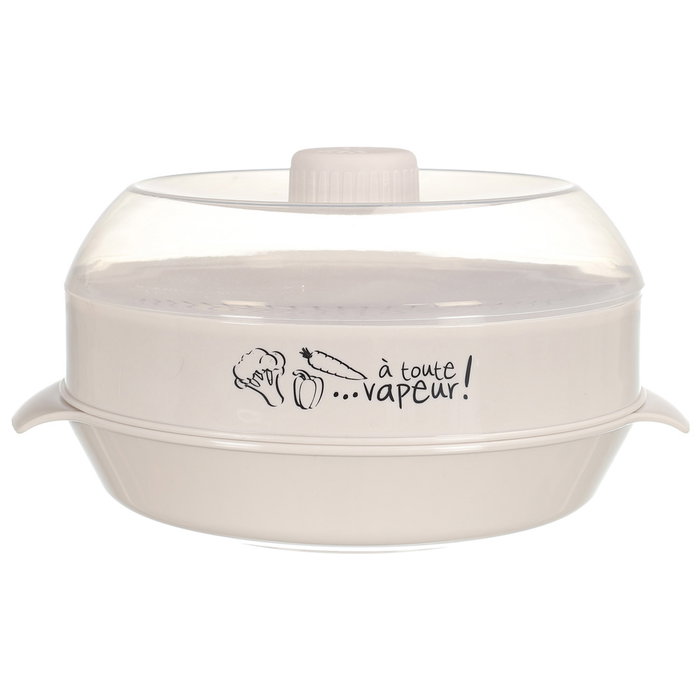 Cook Concept Recipiente para Cocinar al Vapor en Microondas con Tapa Regulable y Depósito de Agua, 25x21.5x12 cm