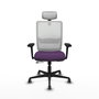 PIQUERAS Y CRESPO Silla de oficina Haches con mecanismo Sincro/Traslack Morado y Blanco