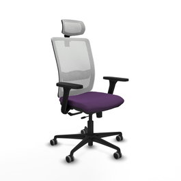 PIQUERAS Y CRESPO Silla de oficina Haches con mecanismo Sincro/Traslack Morado y Blanco