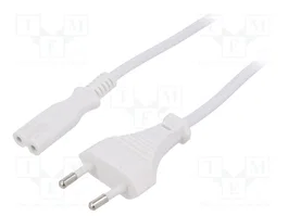 ESPE Cable de alimentación H03VVH2-F 2x0,75mm2 Blanco 3m