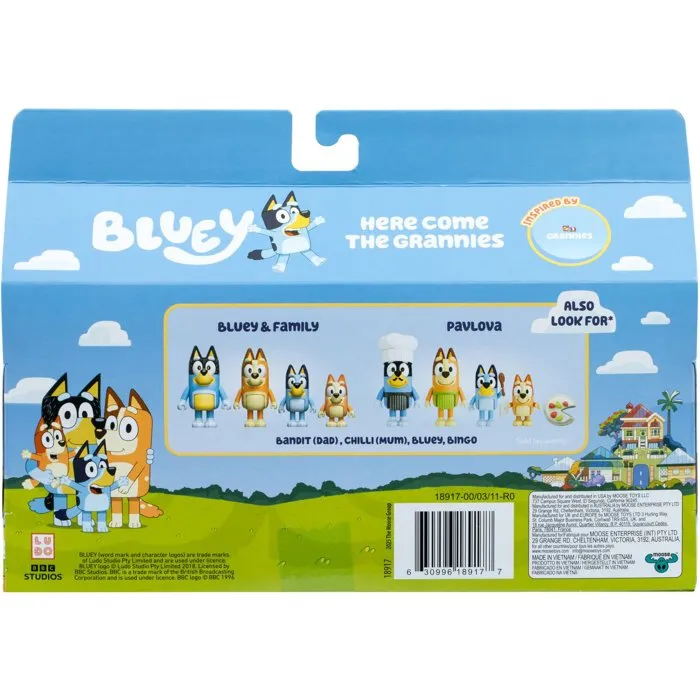 MOOSE Pack de 4 Figuras Abuelitas Bluey