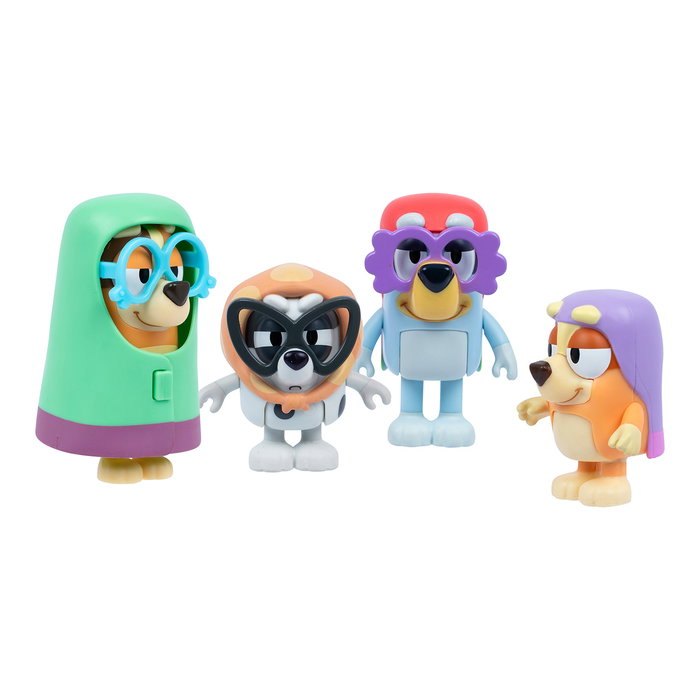 MOOSE Pack 4 Figuras Abuelitas Bluey 18917 - Madge (Chilli), Janet (Bluey), Rita (Bingo), Gladys (Muffin) - 6-7 cm Articuladas - Juguete en Español +3 años