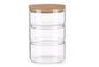 DKD Home Decor Set de 3 Botes de Borosilicato y Bambú de 470ml
