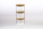 DKD Home Decor Set de 3 Botes de Borosilicato y Bambú de 470ml