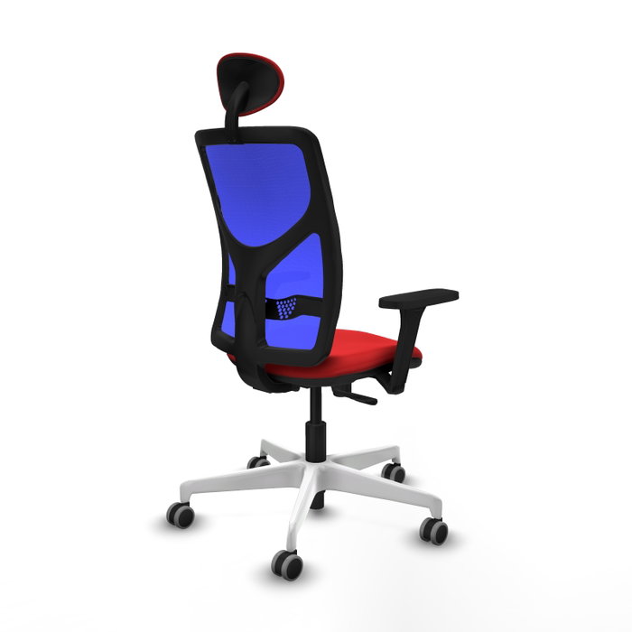 PIQUERAS Y CRESPO Silla de oficina Motilla con mecanismo Sincro, Rojo y Azul