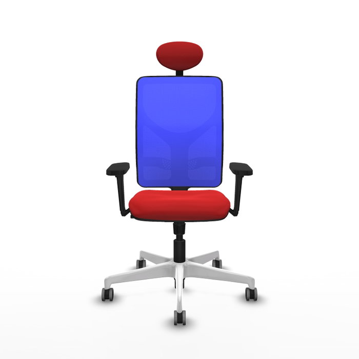 PIQUERAS Y CRESPO Silla de oficina Motilla con mecanismo Sincro, Rojo y Azul