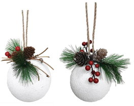 DKD Home Decor Bolas de Decoración PVC Surtido de 2 Colores