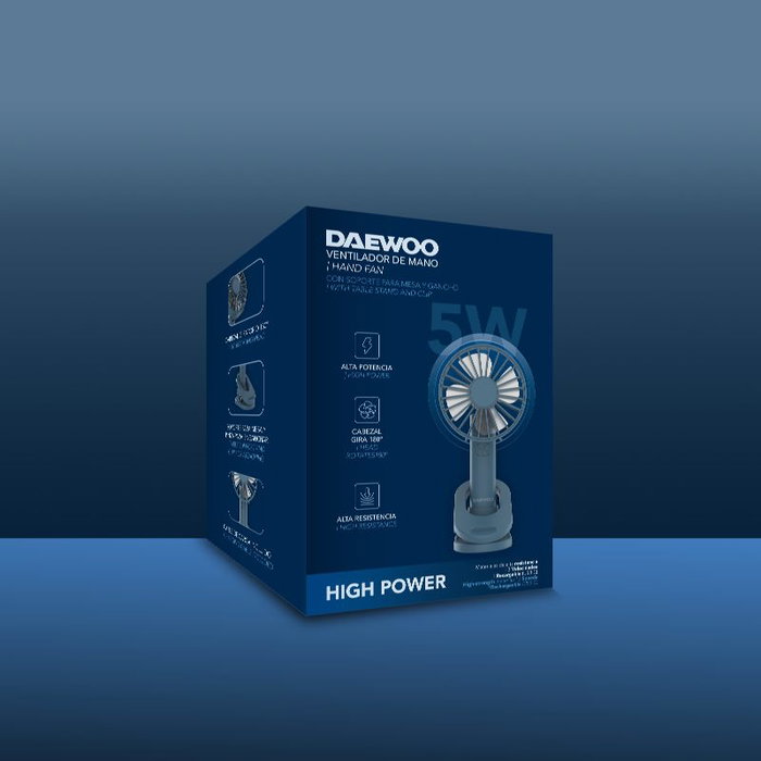 Daewoo Ventilador de Sobremesa con Clip, Orientable, 5W - Soporte para Mesa