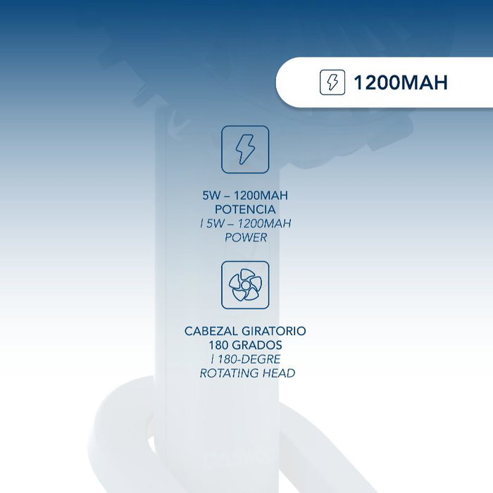 Daewoo Ventilador de Sobremesa con Clip, Orientable, 5W - Soporte para Mesa