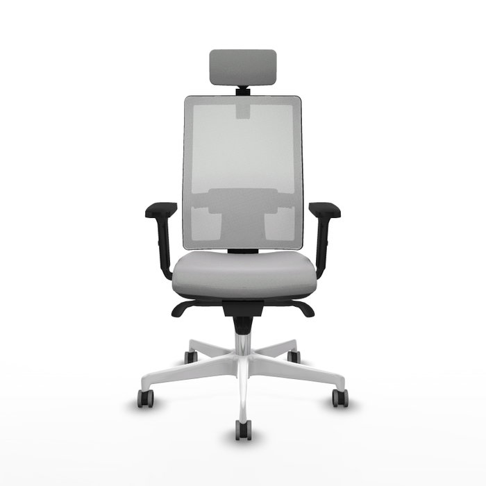 PIQUERAS Y CRESPO Silla de oficina Horna con mecanismo Sincro, Gris claro y Blanco PIQUERAS Y CRESPO Silla de oficina Horna con mecanismo Sincro, Gris claro y Blanco