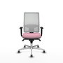 PIQUERAS Y CRESPO Silla de oficina Horna Rosa con Malla Blanca