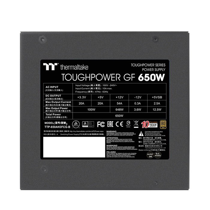 Thermaltake Toughpower GF 650W Gold Full Modular Negro