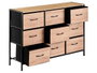 GIFTDECOR Mueble de 9 Cajones Efecto Madera Madera-Negro