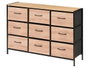 GIFTDECOR Mueble de 9 Cajones Efecto Madera Madera-Negro