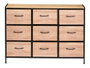 GIFTDECOR Mueble de 9 Cajones Efecto Madera Madera-Negro