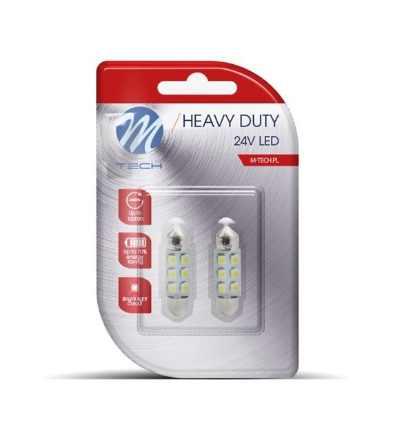 M-Tech Blíster 2x LED L928B - C5W 36mm 6xSMD3528 24V Azul M-Tech Blíster 2x LED L928B - C5W 36mm 6xSMD3528 24V Azul