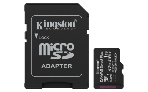 Kingston SDCS3/1TB Tarjeta MicroSDXC de 1TB, Velocidad de Lectura 150MB/s, Clase A1, UHS-I U3 V30, Incluye Adaptador SD Kingston SDCS3/1TB Tarjeta MicroSDXC de 1TB, Velocidad de Lectura 150MB/s, Clase A1, UHS-I U3 V30, Incluye Adaptador SD