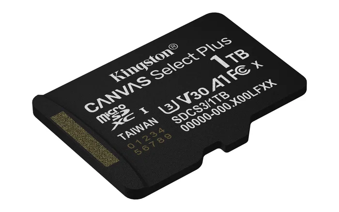Kingston Canvas Select Plus 1 TB Tarjeta microSDXC UHS-I Clase 10 A1 V30 U3 Velocidad 150 MB/s, incluye Adaptador SD